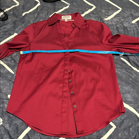 Express Deep Red Button-Down Shirt - Picture 4 of 5